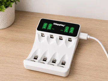 Зарядно за акумулаторни батерии AA/AAA, 4 слота, LCD, USB-C, C704Y4