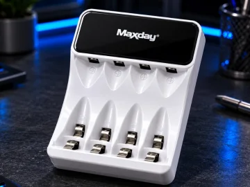 Зарядно за акумулаторни батерии AA/AAA, 4 слота, LCD, USB-C, C704Y4