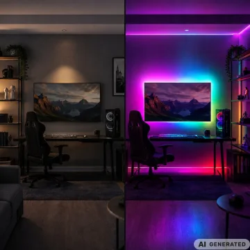 Неонова RGB LED лента 10 м с Bluetooth, USB и дистанционно