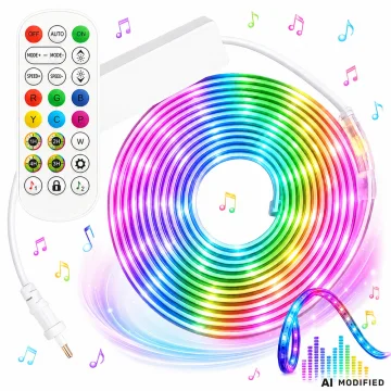 Неонова RGB LED лента 10 м с Bluetooth, USB и дистанционно