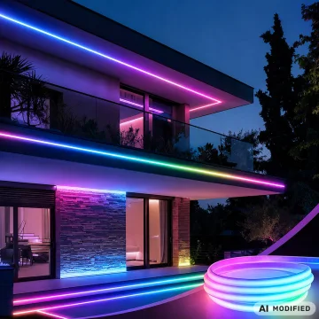 Неонова RGB LED лента 10 м с Bluetooth, USB и дистанционно