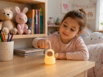 Силиконова нощна лампа капибара, RGB, USB-C, таймер 30 минути
