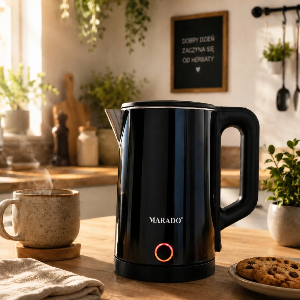 Електрическа кана 1,5 л, 1500 W, основа 360°, тъмносиня