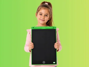 LCD таблет за рисуване и писане 16″ със стилус и заключване, зелен