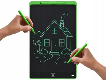LCD таблет за рисуване и писане 16″ със стилус и заключване, зелен