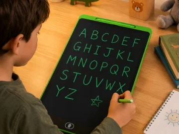 LCD таблет за рисуване и писане 16″ със стилус и заключване, зелен