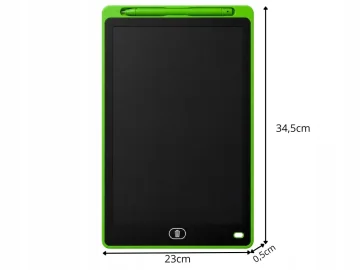 LCD таблет за рисуване и писане 16″ със стилус и заключване, зелен