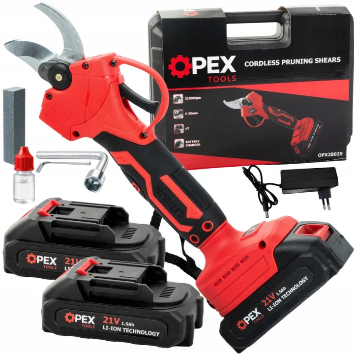 Акумулаторна лозарска ножица OPEX TOOLS OPX28029, до 25 мм, 21 V, с куфар