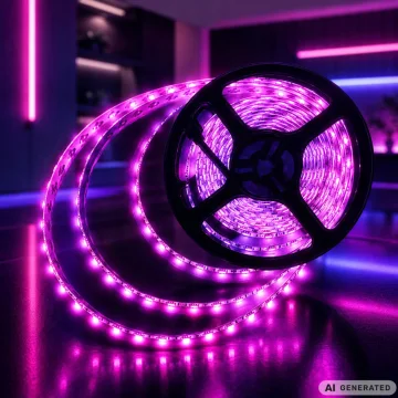 RGB LED лента 10 м, 12 V, с адаптер, дистанционно и музикален режим