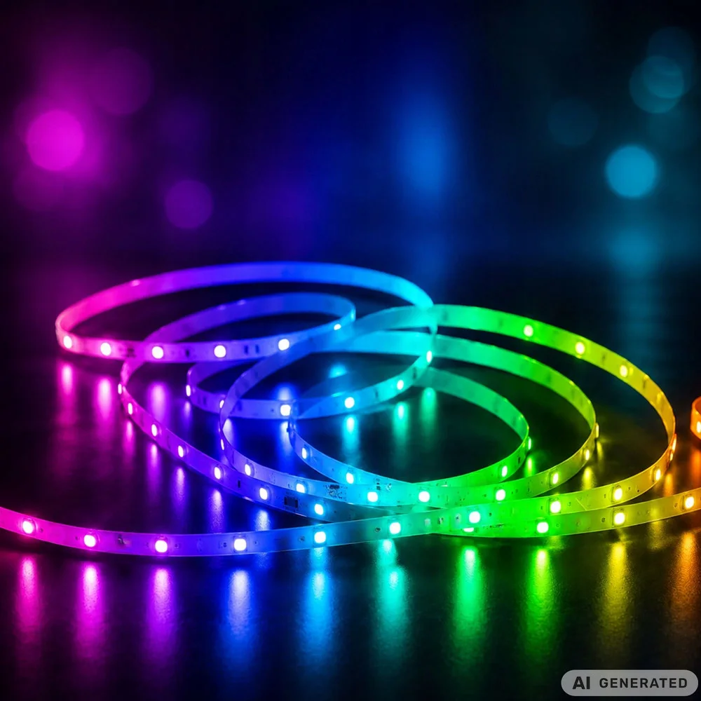 RGB LED лента 10 м, 12 V, с адаптер, дистанционно и музикален режим