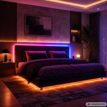 RGB LED лента 10 м, 12 V, с адаптер, дистанционно и музикален режим