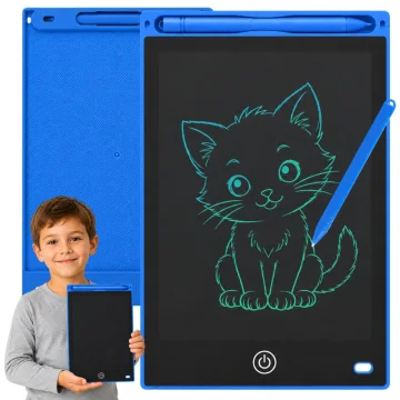 LCD таблет за рисуване и писане 12″ със стилус и заключване, син