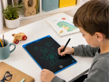 LCD таблет за рисуване и писане 12″ със стилус и заключване, син