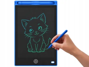 LCD таблет за рисуване и писане 12″ със стилус и заключване, син