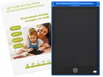 LCD таблет за рисуване и писане 12″ със стилус и заключване, син