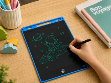 LCD таблет за рисуване и писане 12″ със стилус и заключване, син