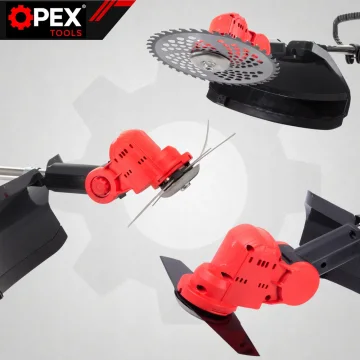 Акумулаторен тример за трева OPEX TOOLS 21 V с 2 батерии по 3 Ah и три режещи приставки