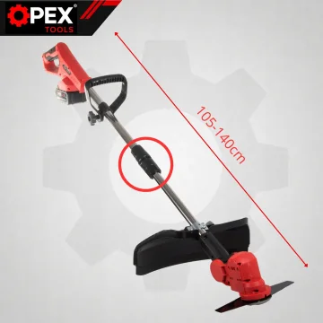 Акумулаторен тример за трева OPEX TOOLS 21 V с 2 батерии по 3 Ah и три режещи приставки