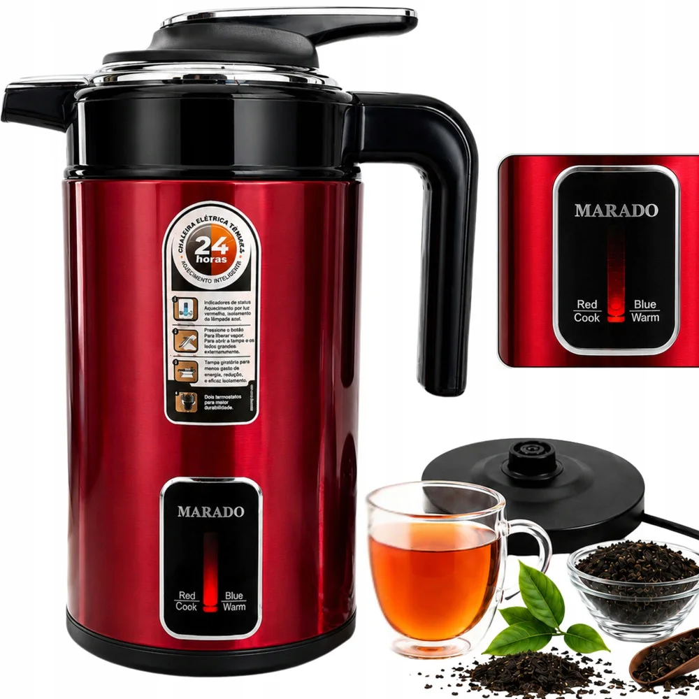 Електрическа кана 3,5 л, 1500 W, автоматично изключване, червена