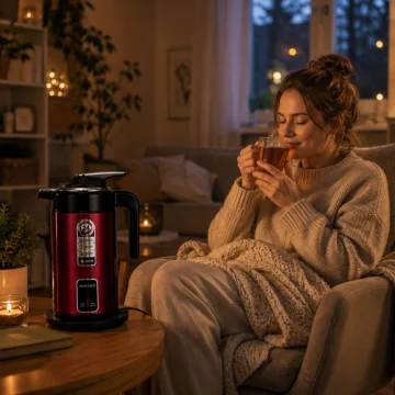 Електрическа кана 3,5 л, 1500 W, автоматично изключване, червена