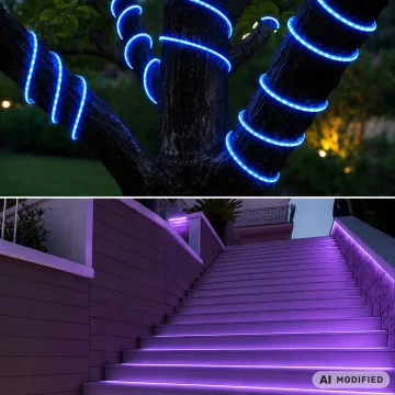 Неонова RGB LED лента 5 м с Bluetooth, USB 5 V и дистанционно управление
