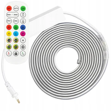 Неонова RGB LED лента 5 м с Bluetooth, USB 5 V и дистанционно управление