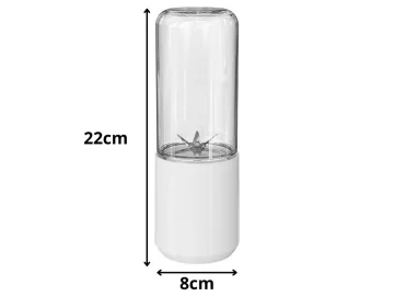 Преносим акумулаторен блендер 400 мл, 150 W, USB зареждане, бял