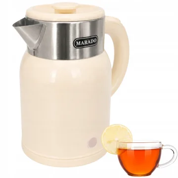Ретро електрическа кана 1,4 л, 1500 W, неръждаема стомана, бежова