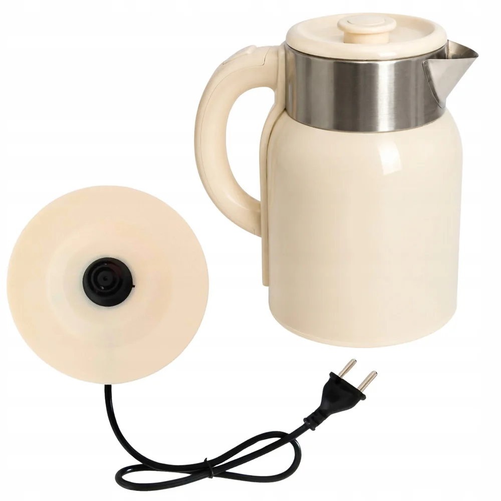 Ретро електрическа кана 1,4 л, 1500 W, неръждаема стомана, бежова
