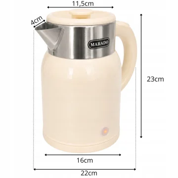 Ретро електрическа кана 1,4 л, 1500 W, неръждаема стомана, бежова
