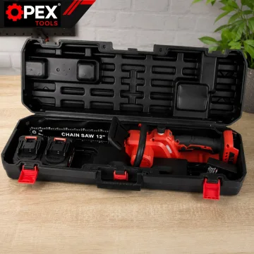 Акумулаторен верижен трион OPEX TOOLS OPX28015, 12″, 2 × 21 V 3 Ah