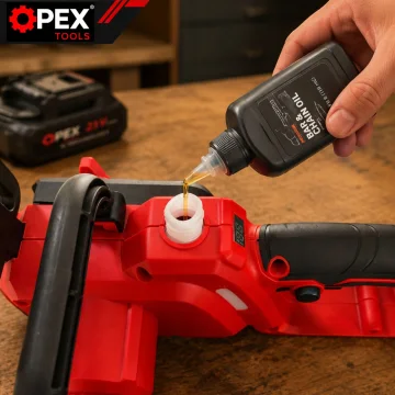 Акумулаторен верижен трион OPEX TOOLS OPX28015, 12″, 2 × 21 V 3 Ah
