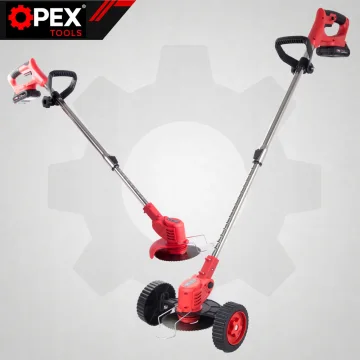 Акумулаторен тример с колела OPEX TOOLS 21 V с 2 батерии по 1,5 Ah и ножове