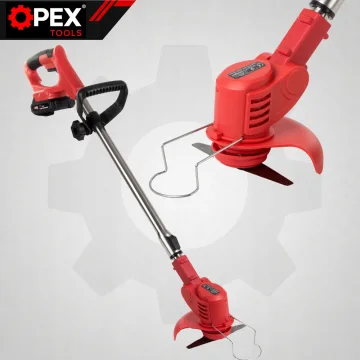 Акумулаторен тример с колела OPEX TOOLS 21 V с 2 батерии по 1,5 Ah и ножове