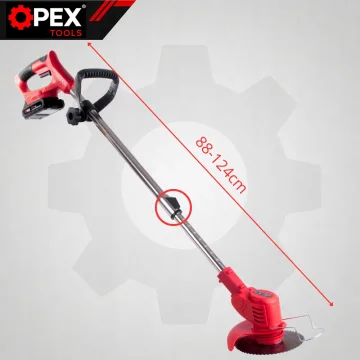 Акумулаторен тример с колела OPEX TOOLS 21 V с 2 батерии по 1,5 Ah и ножове