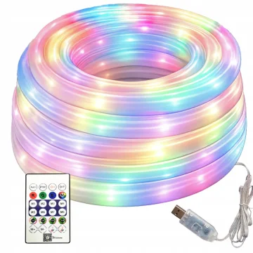 Неонова RGB LED лента 5 м с Bluetooth, USB и дистанционно