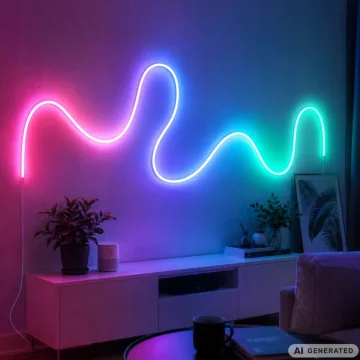 Неонова RGB LED лента 5 м с Bluetooth, USB и дистанционно