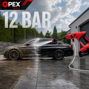 Акумулаторна водоструйка OPEX TOOLS 21 V, 12 bar с 2 батерии по 3 Ah и куфар