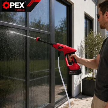 Акумулаторна водоструйка OPEX TOOLS 21 V, 12 bar с 2 батерии по 3 Ah и куфар