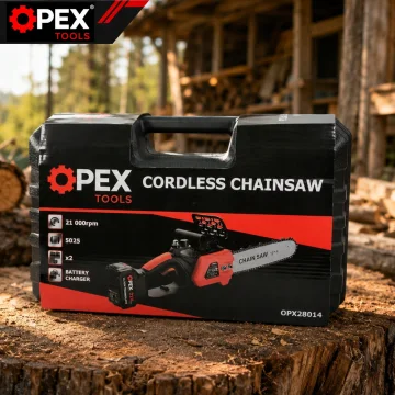 Акумулаторен верижен трион OPEX TOOLS OPX28014, 12″, 2 × 21 V 3 Ah