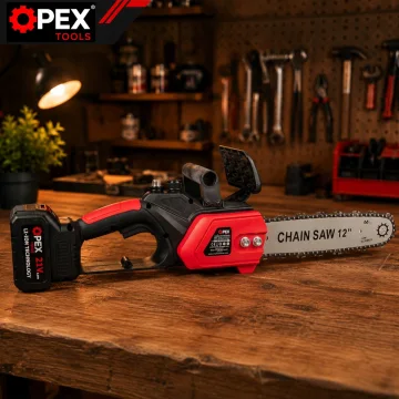 Акумулаторен верижен трион OPEX TOOLS OPX28014, 12″, 2 × 21 V 3 Ah