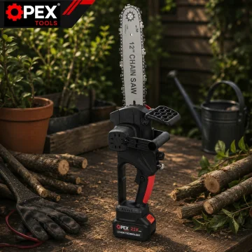 Акумулаторен верижен трион OPEX TOOLS OPX28014, 12″, 2 × 21 V 3 Ah