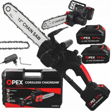 Акумулаторен верижен трион OPEX TOOLS OPX28014, 12″, 2 × 21 V 3 Ah