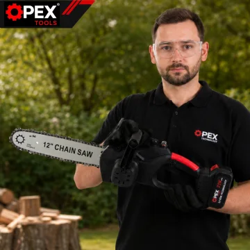 Акумулаторен верижен трион OPEX TOOLS OPX28014, 12″, 2 × 21 V 3 Ah
