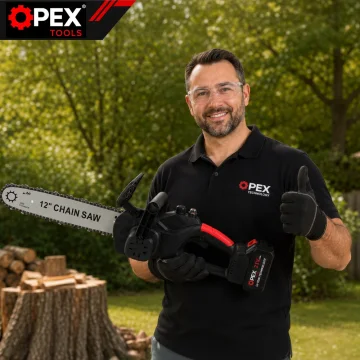 Акумулаторен верижен трион OPEX TOOLS OPX28014, 12″, 2 × 21 V 3 Ah