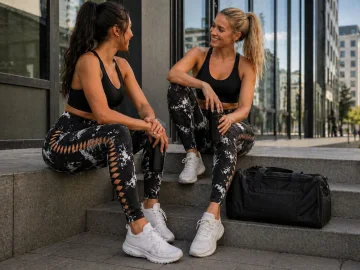 Дамски спортен клин с висока талия и push-up ефект, S/M – черно и бяло