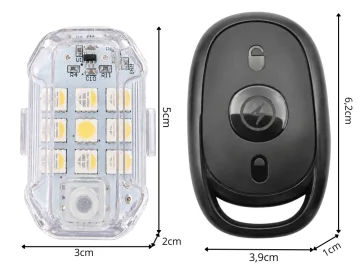 Акумулаторни LED стробоскопични светлини, 7 цвята – 2 броя с дистанционно