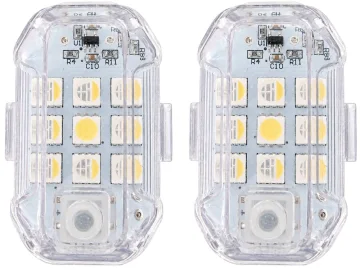 Акумулаторни LED стробоскопични светлини, 7 цвята – 2 броя с дистанционно