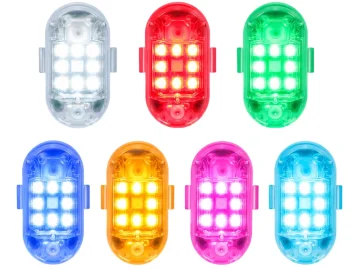 Акумулаторни LED стробоскопични светлини, 7 цвята – 2 броя с дистанционно