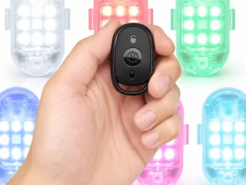 Акумулаторни LED стробоскопични светлини, 7 цвята – 2 броя с дистанционно